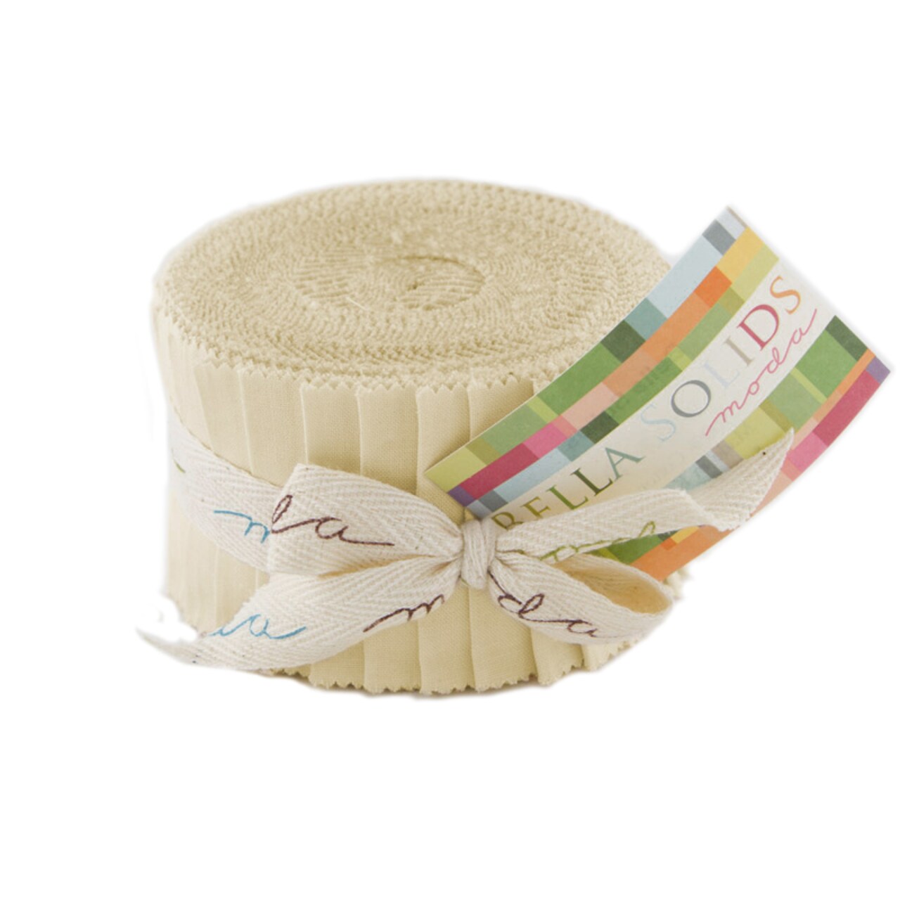 Bella Solids 2.5" Strip Junior Roll (Junior Jelly Roll) in Natural by Moda for Moda (9900JJR 12)